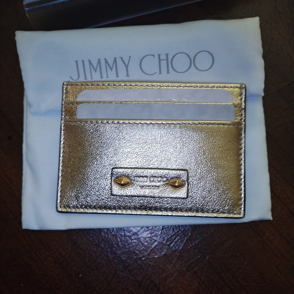 Jimmy Choo Metallic Gold Card Holder - Picture 8 of 9